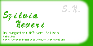 szilvia neveri business card